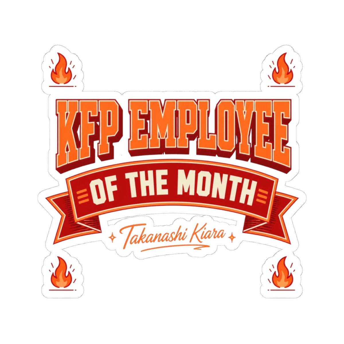 Hololive EN "KFP Employee of the Month" Sticker - alternate angle 2, merchandise