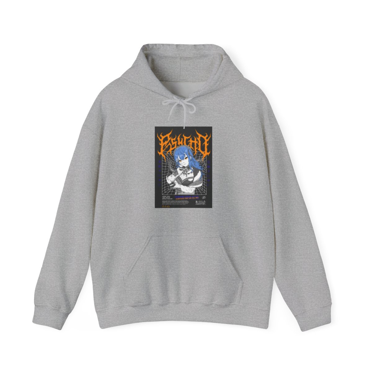 Hololive Psycho Black & Orange Artist Design Hoodie - Hololive EN official Hoodies merch