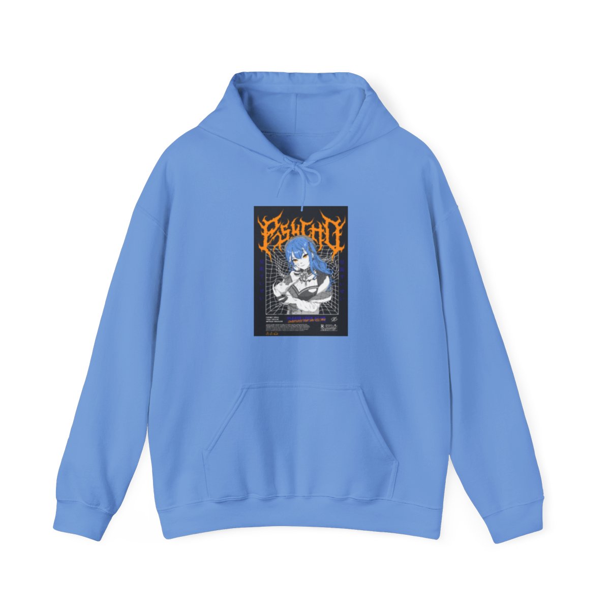 Hololive Psycho Black & Orange Artist Design Hoodie - alternate angle 4, merchandise