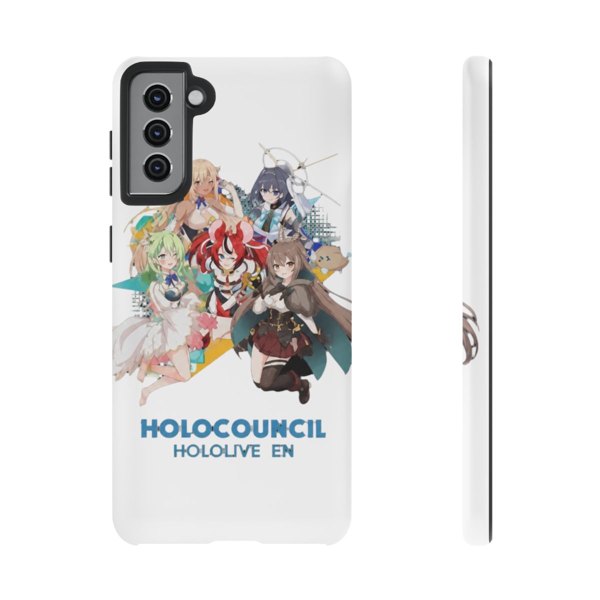 Hololive EN - All Hololive Council (Hakos Baelz, Nanashi Mumei, Tsukumo Sana, Ceres Fauna, Ouro Kronii) Phone Case - alternate angle 5, merchandise