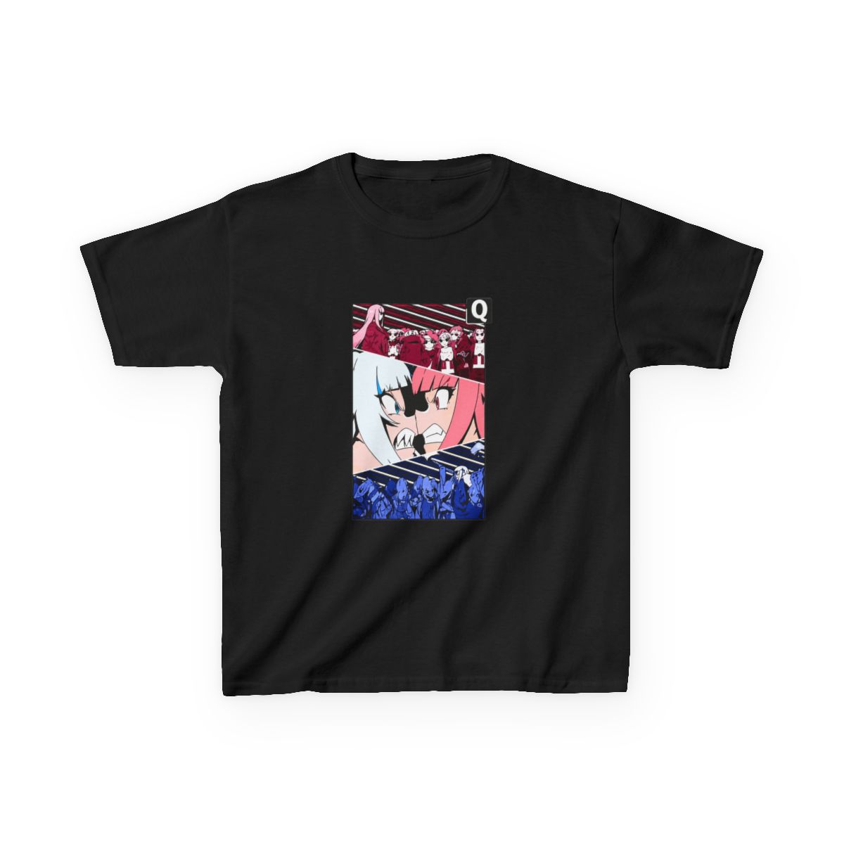 Q | Gawr Gura & Calliope Mori Hololive En Kids T-Shirt - alternate angle 5, merchandise