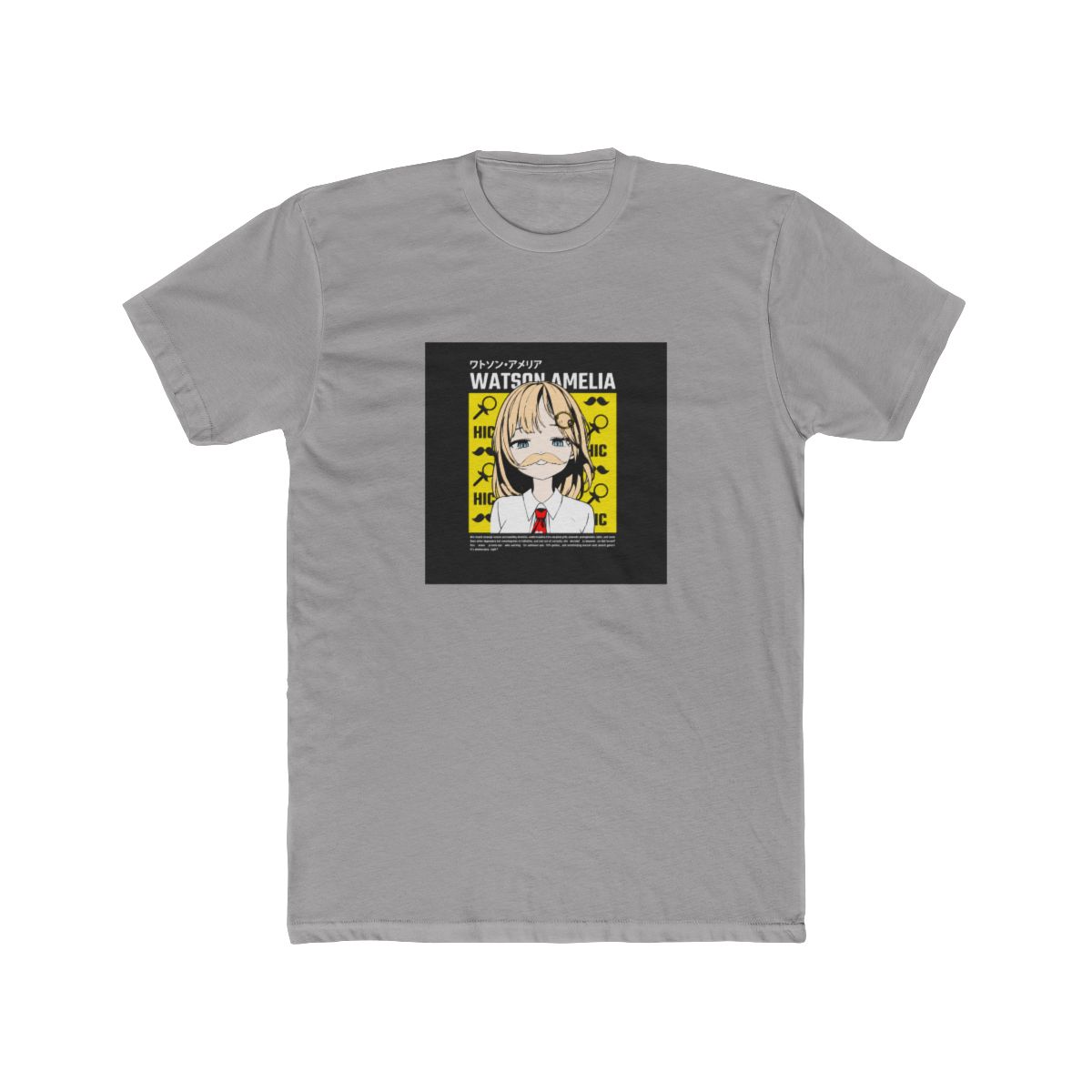 Amelia Watson with Mustache Hololive T-Shirt - Official t-shirts merchandise